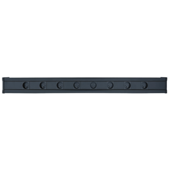 Barrette de prises e.Dro – 8 prises câblées sur goulotte