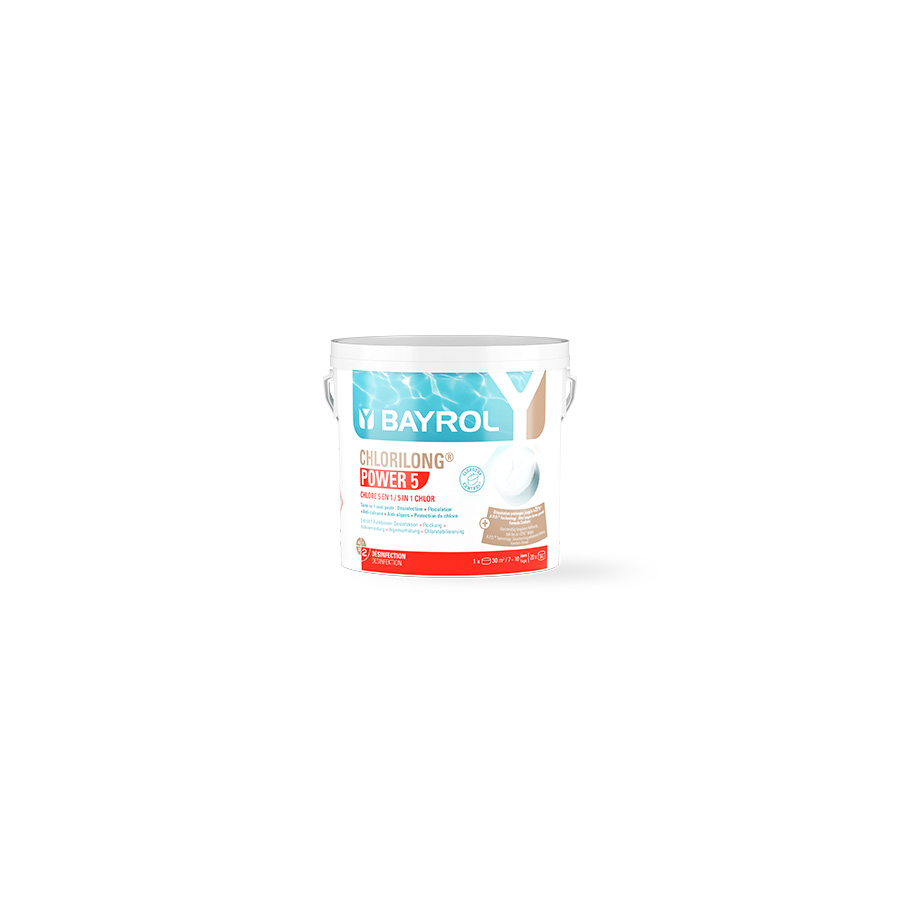 Galets de chlore Chlorilong® POWER 5 Bayrol – Traitement 5 en 1 pour une eau cristalline et saine