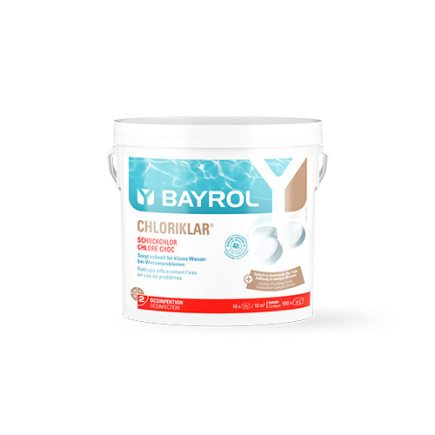 Pastilles de chlore Chloriklar® 5 kg Bayrol – Traitement choc rapide pour une eau cristalline et saine