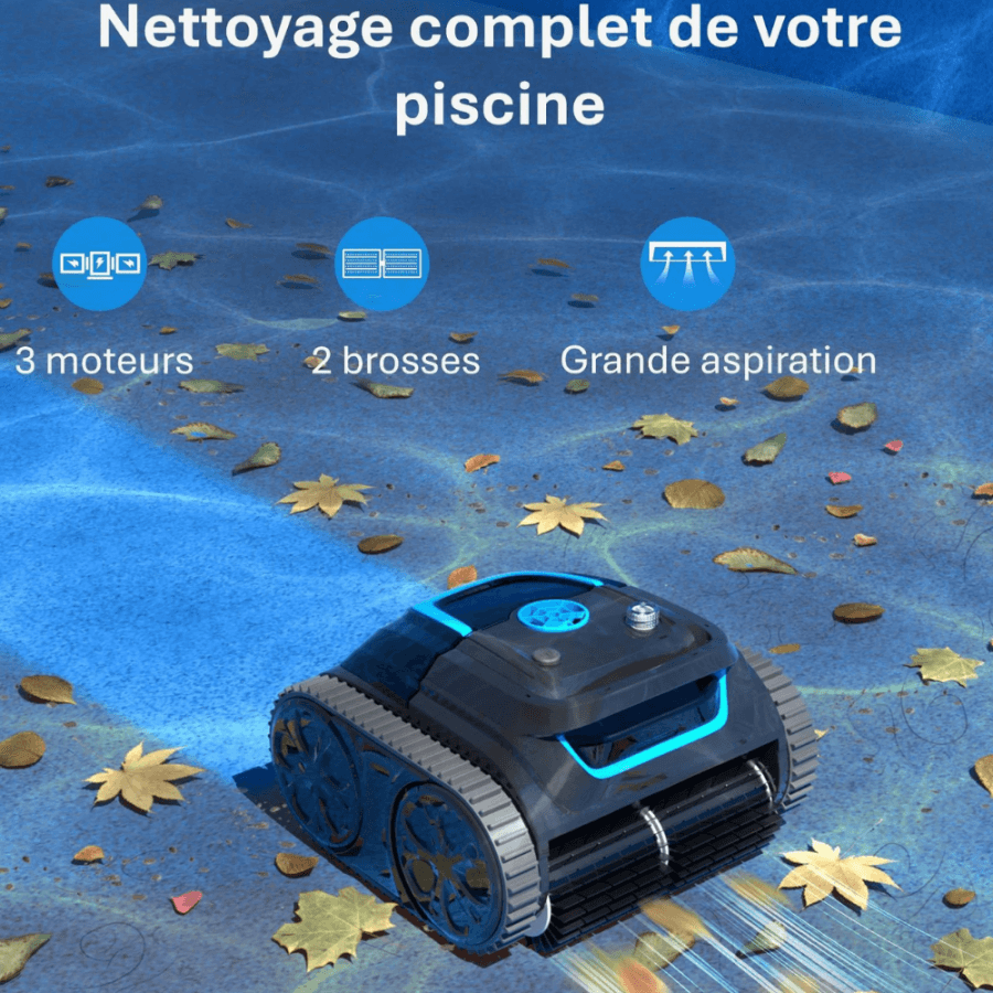 Robot de Piscine Sans Fil WYBOT S1 – Autonome, Connecté et Ultra Performant feuille automne