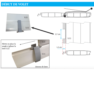 Sangle 25mm de sécurité Pushlock pour tablier de volet DEL