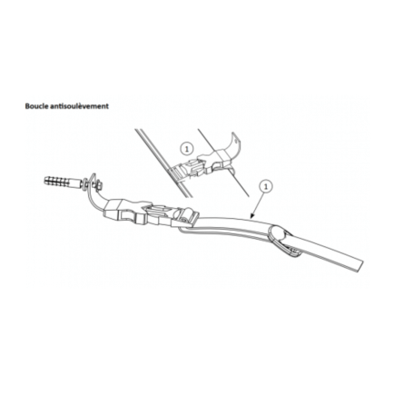 Boucle anti-soulèvement sur paroi avec lanière – ABRIBLUE