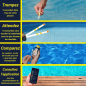 Boîte de 50 bandelettes de test Aquachek jaune Chlore, PH, Tac, Stabilisant