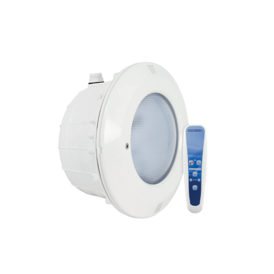 Projecteur Essential PAR56 LUMIPLUS LED avec télécommande pour piscine Béton & Liner