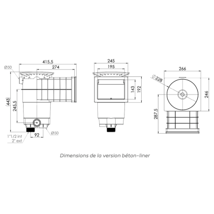 Skimmer WELTICO Design A200 pour piscine