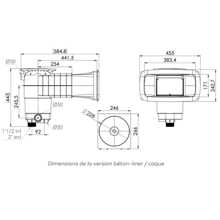 Skimmer A400 ELEGANCE WELTICO Béton-Liner