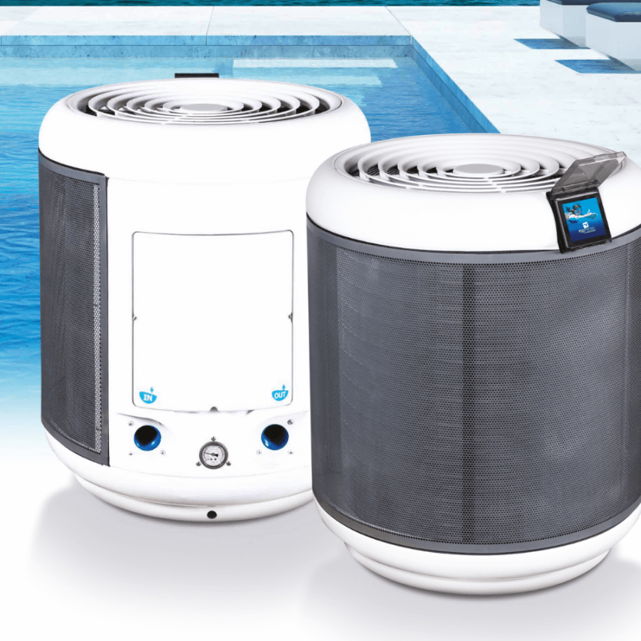 Pompe à chaleur piscine OTTIMO – Full Inverter blanche vue arrière