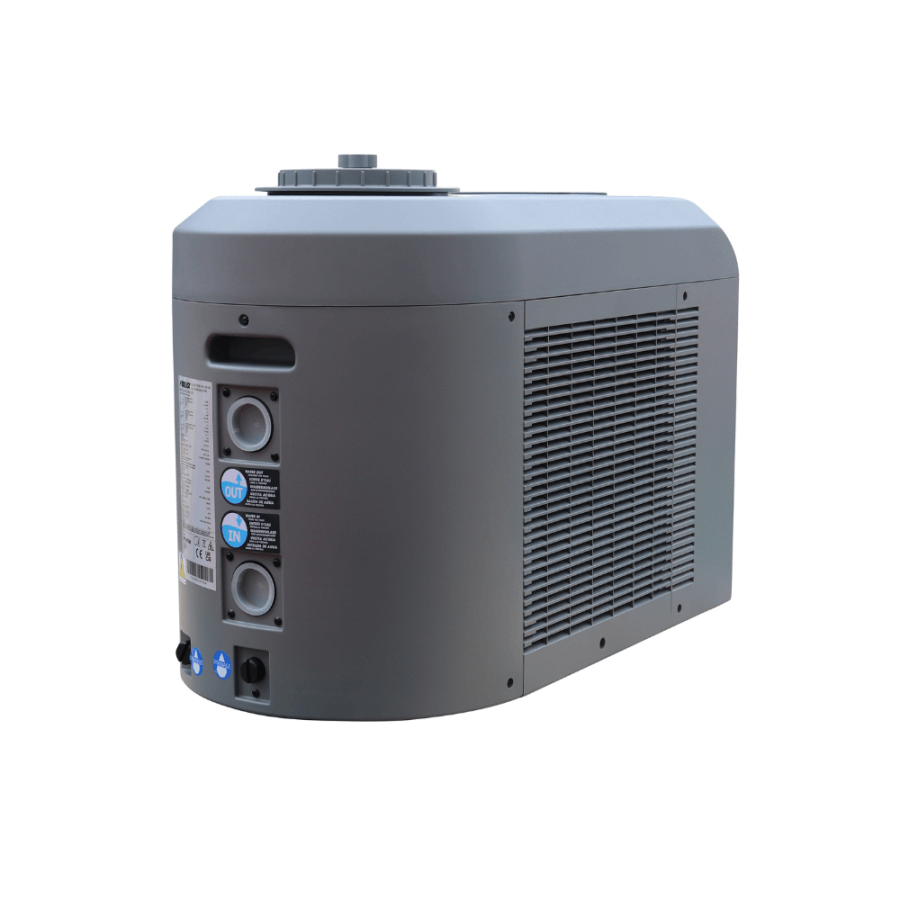 Local technique Ultra compact 4 en 1 : Filtration et Pompe à chaleur intégrée vue face arrière