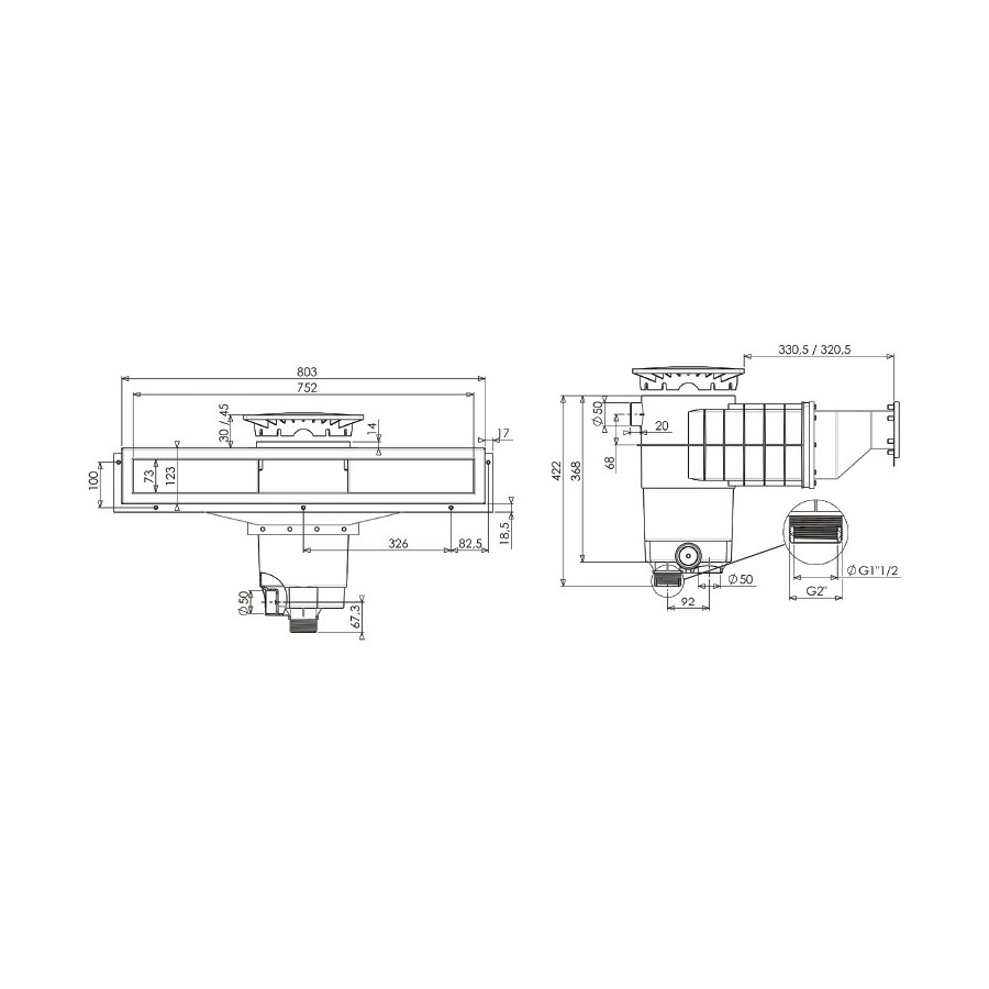 Skimmer Inox large meurtrière A800 WELTICO