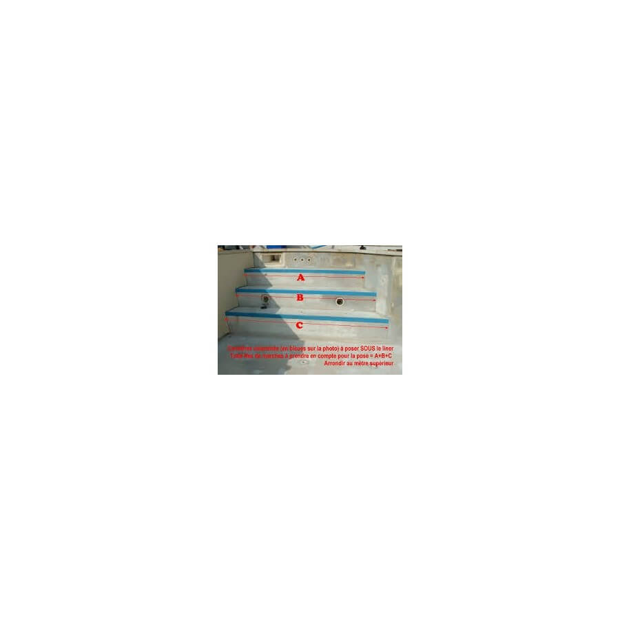 Cornière en tôle spéciale avec PVC colaminé pour PISCINE LINER armé Cornière en tôle spéciale avec PVC colaminé pour PISCINE LINER armé