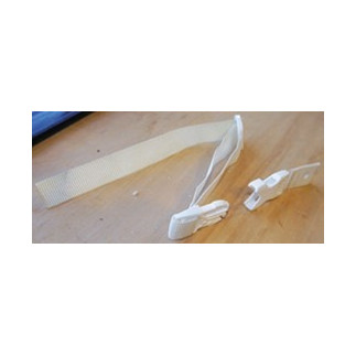 Boucle anti-soulèvement fixation paroi avec lanière – Coloris blanc – SOFATEC