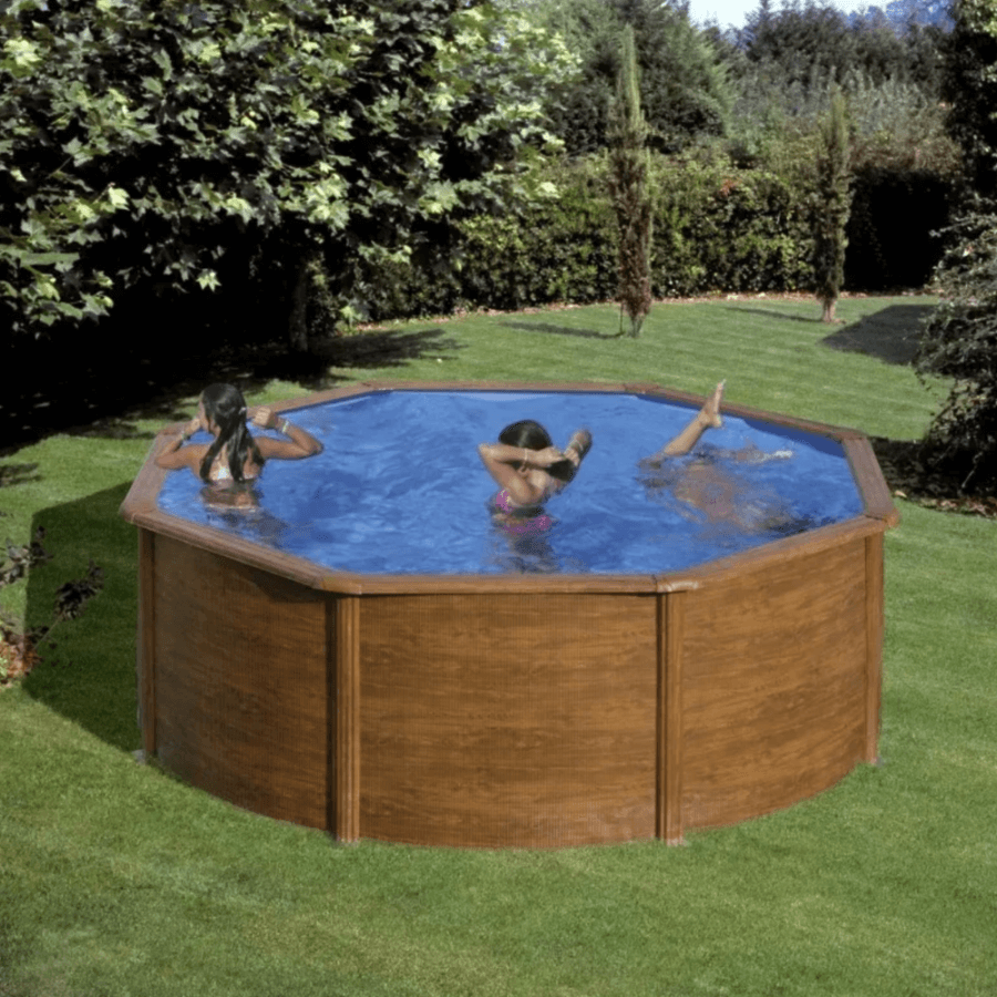 photo d'une piscine Kit Piscine Hors sol ronde en acier facile à installer - pack filtration et liner photo d'une piscine Kit Piscine Hors sol ronde en acier facile à installer - pack filtration et liner