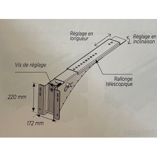 Console anti-flexion en Inox 316 pour poutre de caillebotis