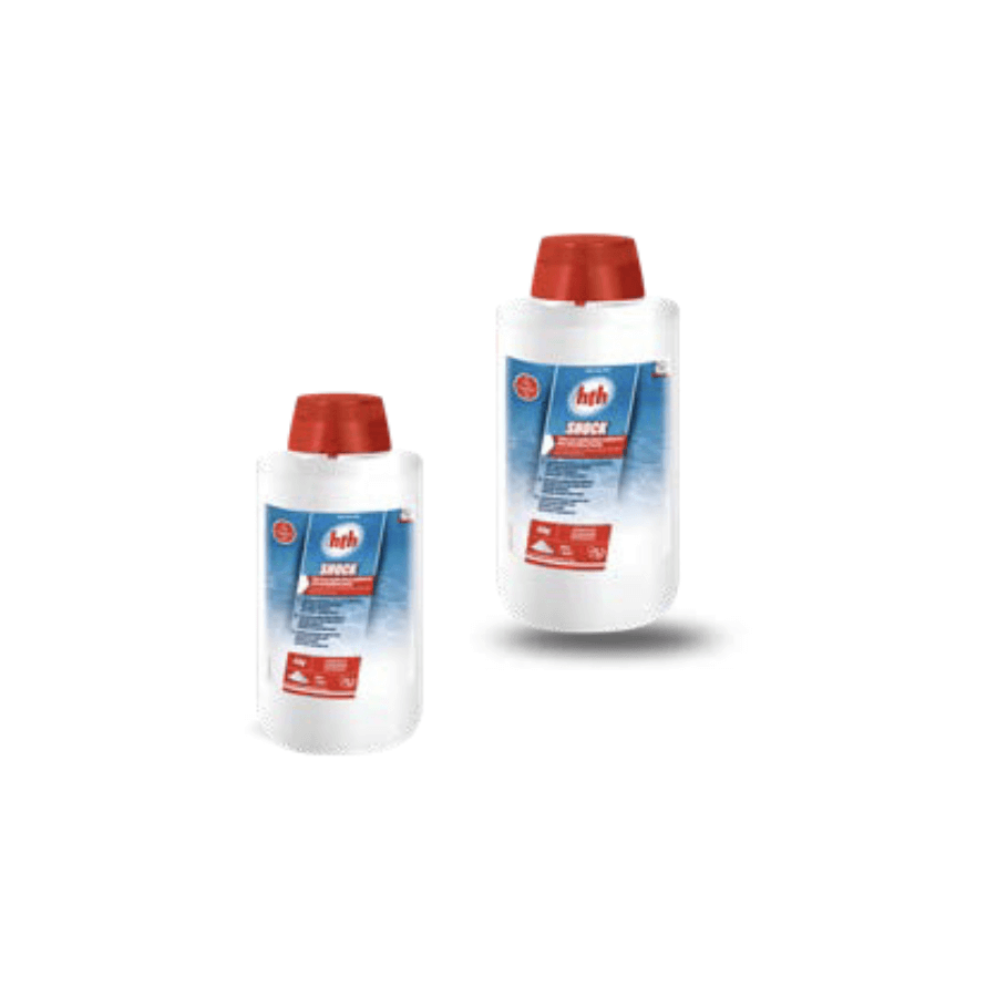 photo d'un pot de Chlore choc en poudre SHOCK HTH photo d'un pot de Chlore choc en poudre SHOCK HTH