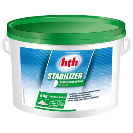 Stabilisant Chlore STABILIZER HTH - Seau de 3 Kg