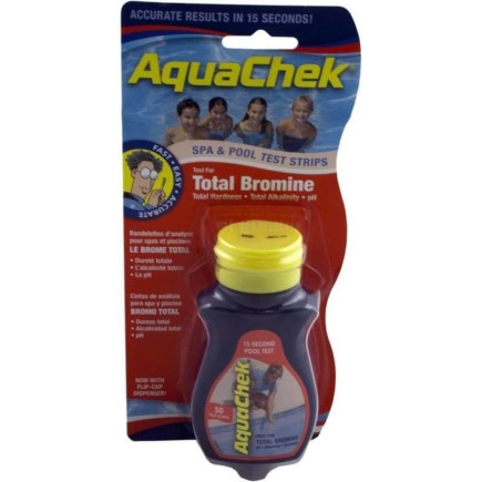Boîte de 50 bandelettes de test Aquachek rouge Brome, PH, Tac, TH