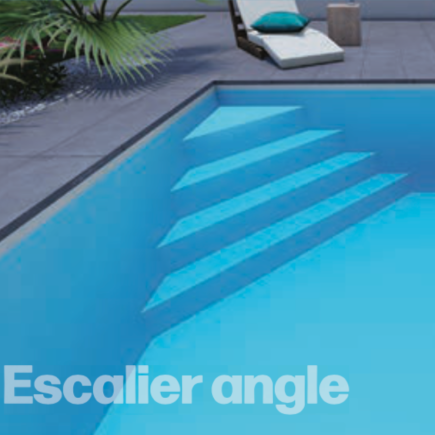 Kit escalier d'angle sans béton ESCABLOC pour piscine