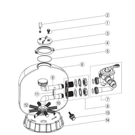 Joint pour couvercle de filtre à sable SOUFFLÉ SIDE VIPOOL