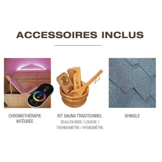 Sauna Gaïa Bella & Luna – accessoires inclus