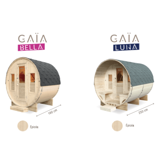 Sauna Gaïa Bella & Luna – les deux modèles vu de devant