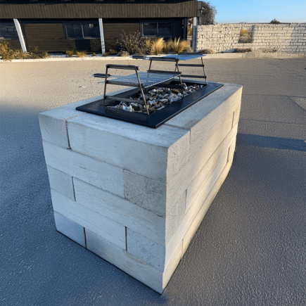 Braséro Barbecue Wood 5 Hauteurs - imitation bois beige