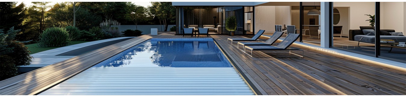 Couverture piscine à bulles, hivernage, 4 saisons et volet sur mesure